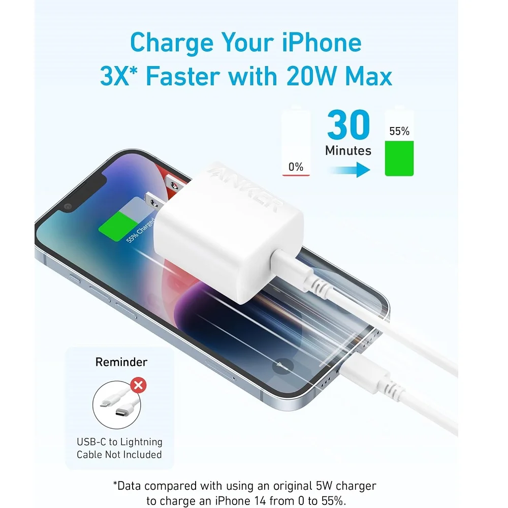 Anker 20W USB-C Wall Charger - White Anker 20W USB-C Wall Charger - White